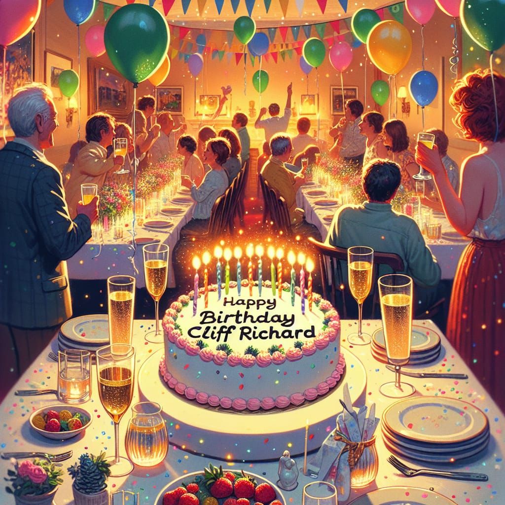 Happy Birthday  text "
Cliff Richard" ,