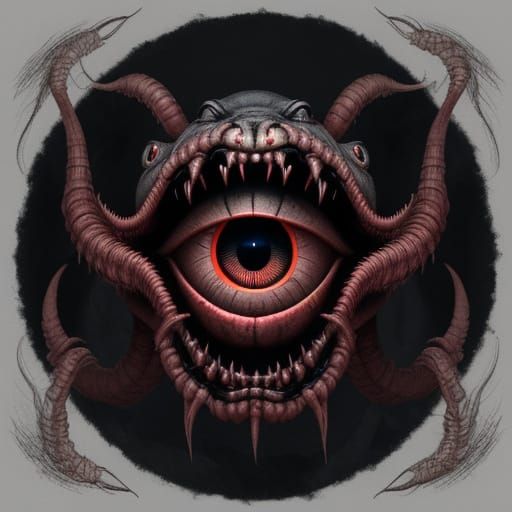 Grotesque, Gaping Mouth Terrorizes Dark Night with 123 Twist...