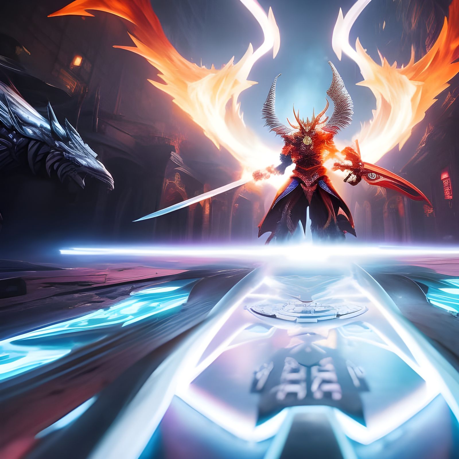 Fiery Demon at Hell's Gate: 3D Masterpiece