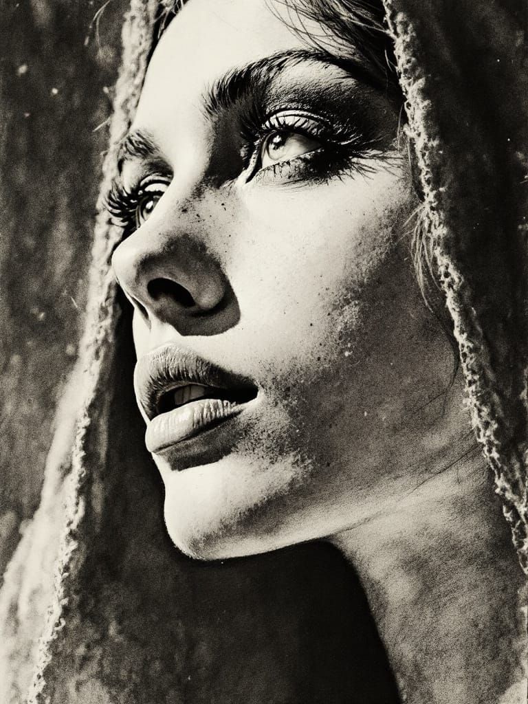 Paris Ballet Dancer Portrait in Pen and Ink Style