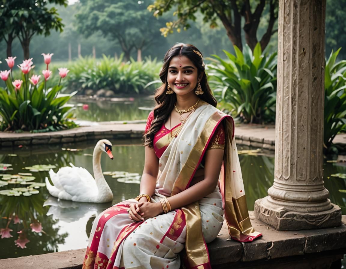 Indian Girl in Saree by Lily Pond: Photography