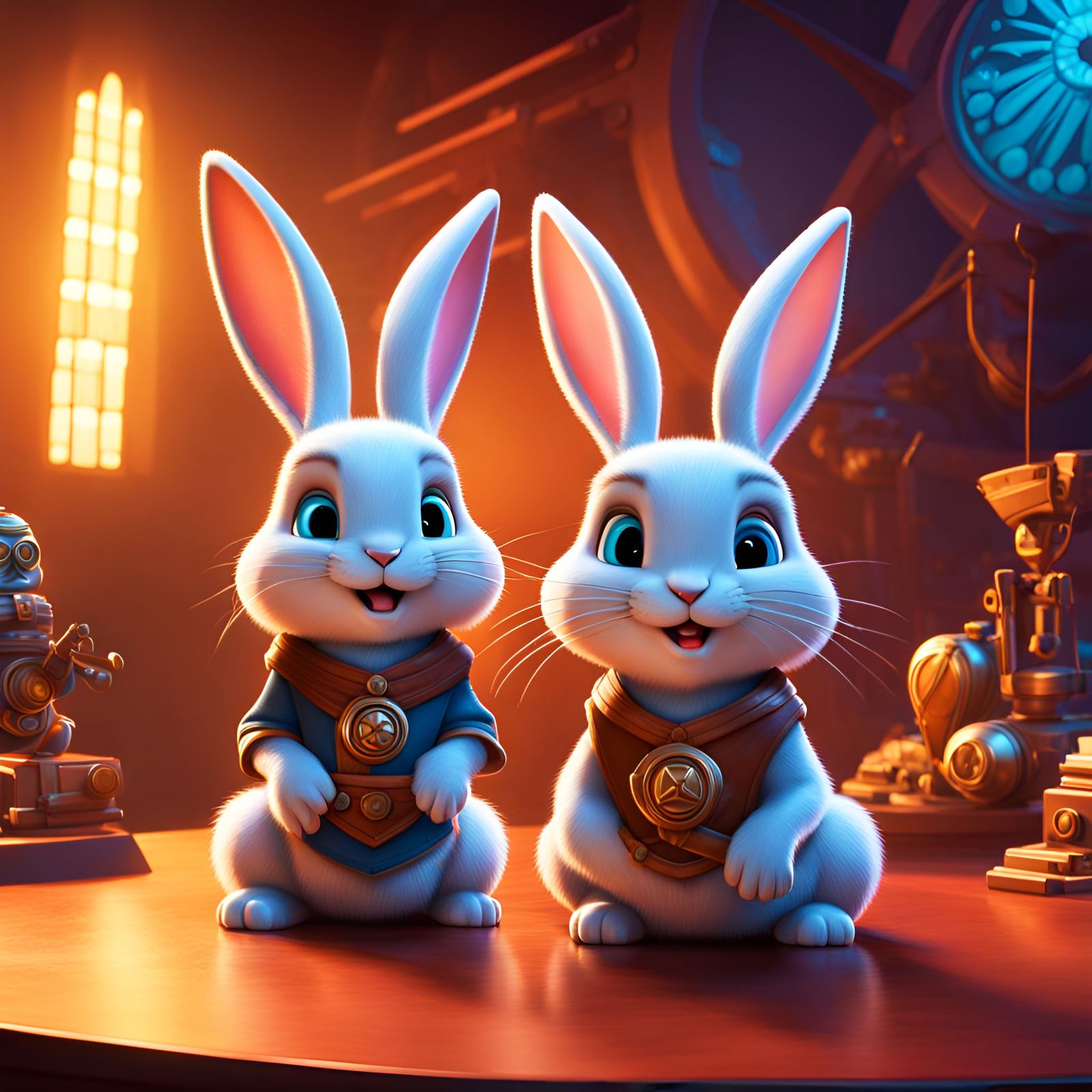 Rabbit Warriors Book Cover in 3D Style