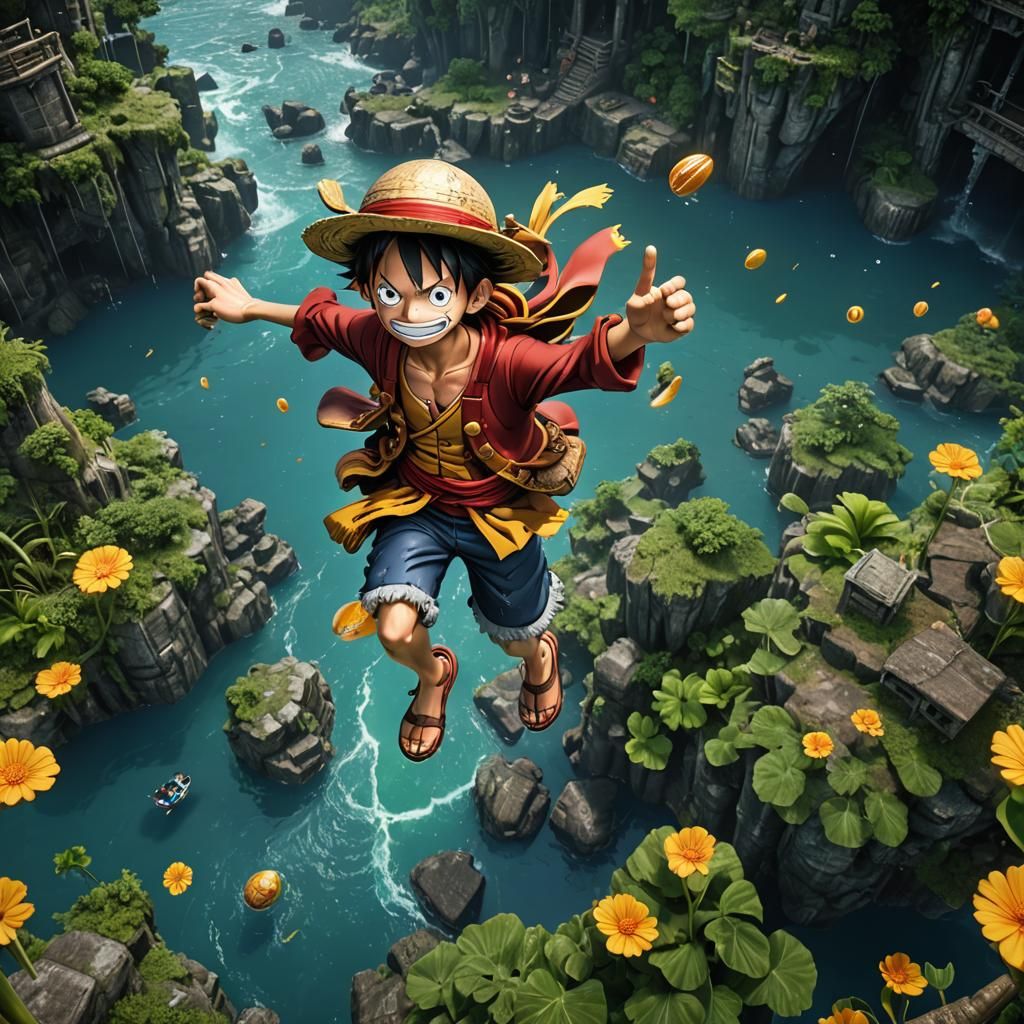 Detailed Matte Painting of Luffy in 8k Resolution