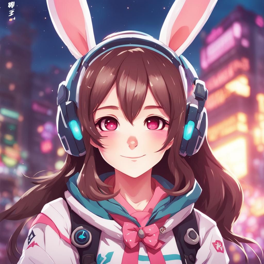 Anime Girl Bunny Fox Dva Profile Picture