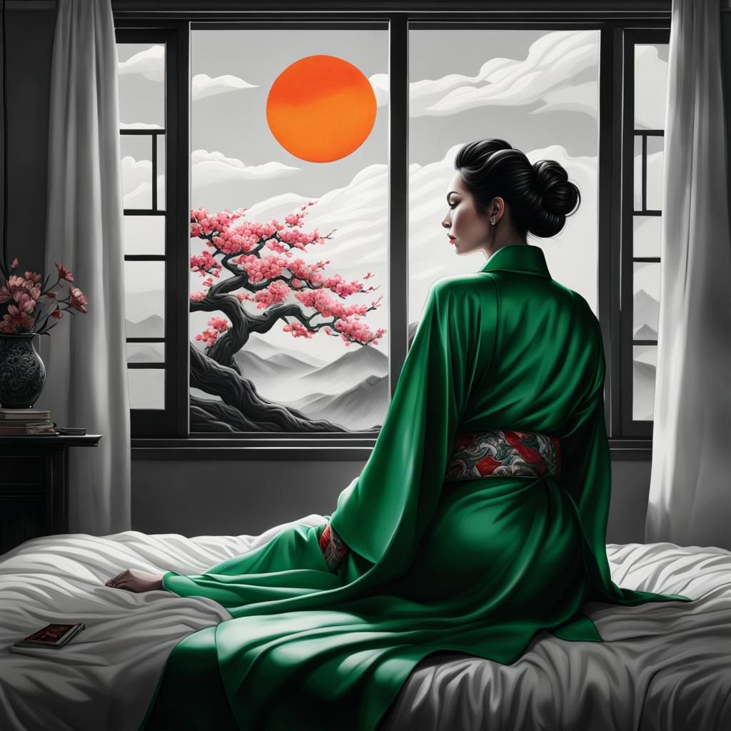 Woman's Tattooed Back in Hyperrealistic Black and White