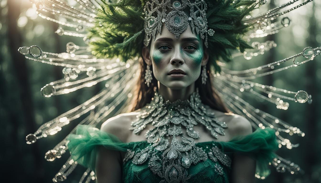 Crystal Forest Fairy Sculpture in Realistic Style