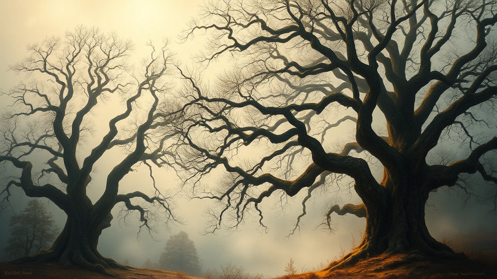 Misty Landscape Inspired by 19th-Century Art