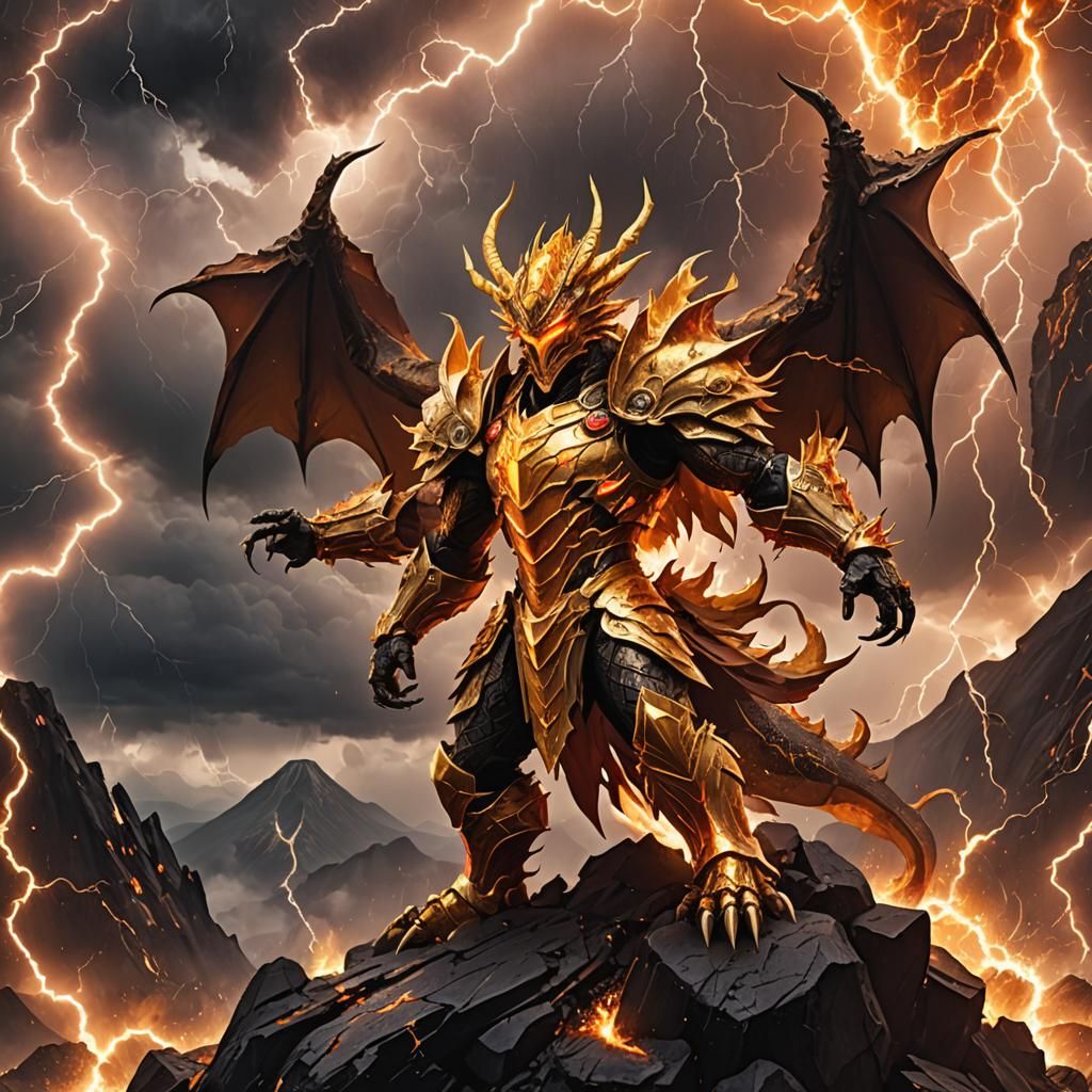 Magma Knight of the Phoenix Dragon in Storm