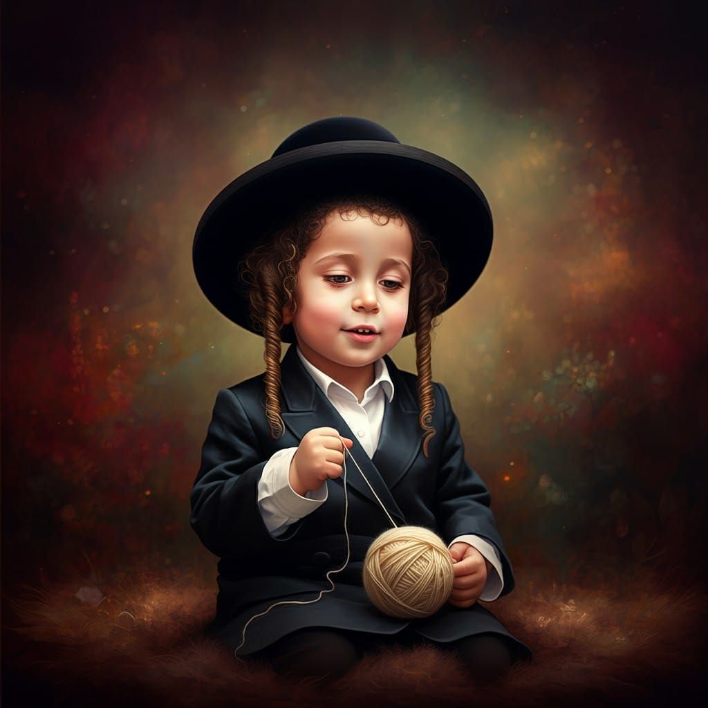 Young Hasidic Boy in Dreamlike Fantasy Art