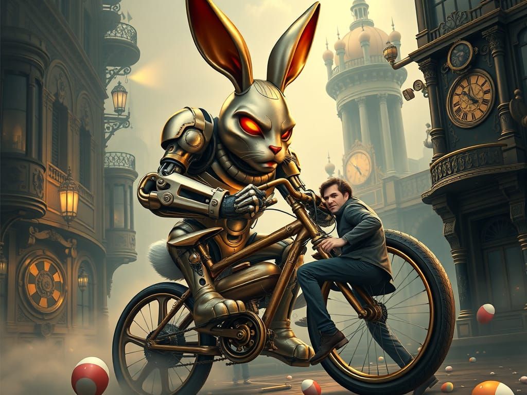 Cyberpunk Easter Bunny Terminator