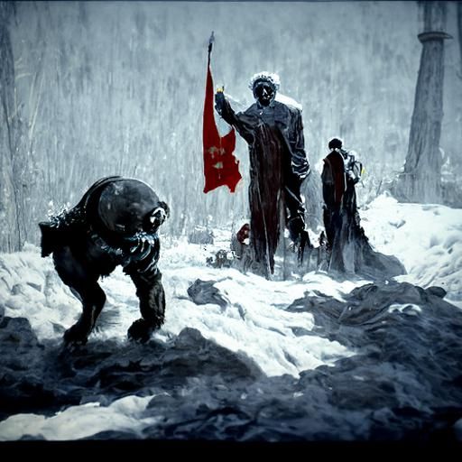 Horrific Soviet Union in Dark Fantasy Style