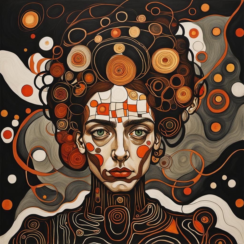 Abstract Line Drawing in Style of Egon Schiele