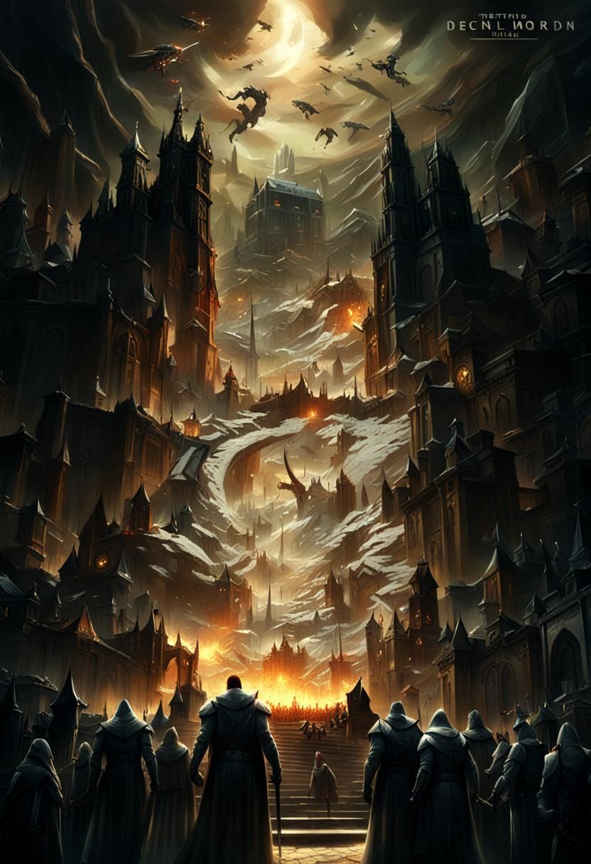 Templars Defend Earth Against Demons: Epic Digital Art