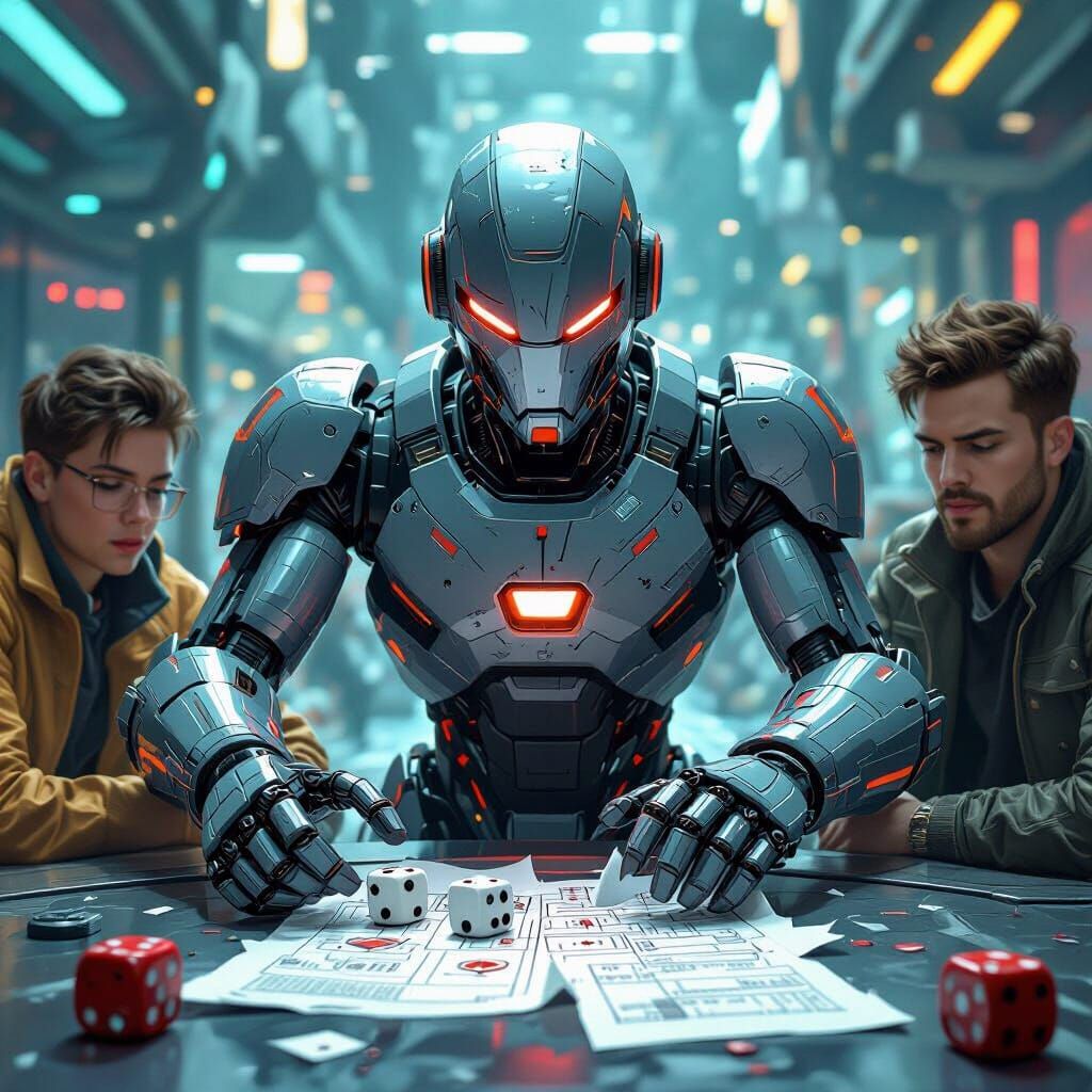 Futuristic Robot Sore Loser in Sci-Fi D&D Game