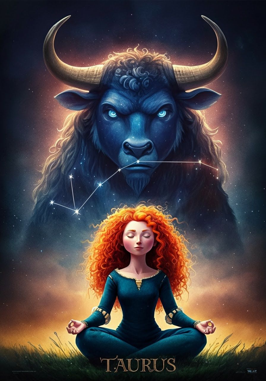 Merida Meditates with Taurus Zodiac Sign