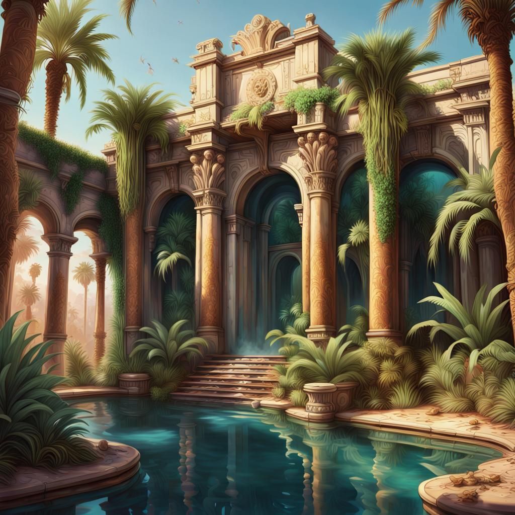 Opulent Desert Mirage with Art Deco Elements