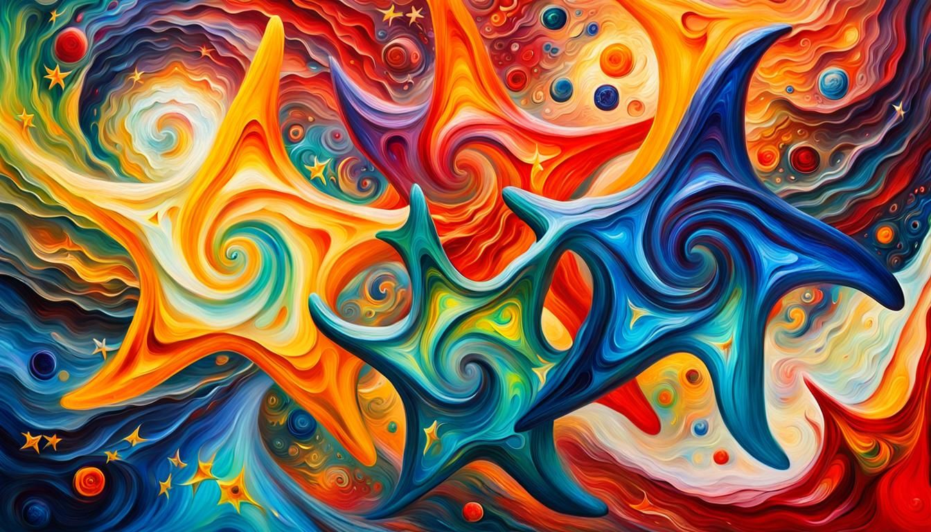 Vivid Stars Dance in Impasto Celestial Painting