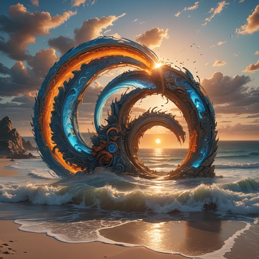 Sunset Beach Portal: A Cinematic Fantasy Landscape