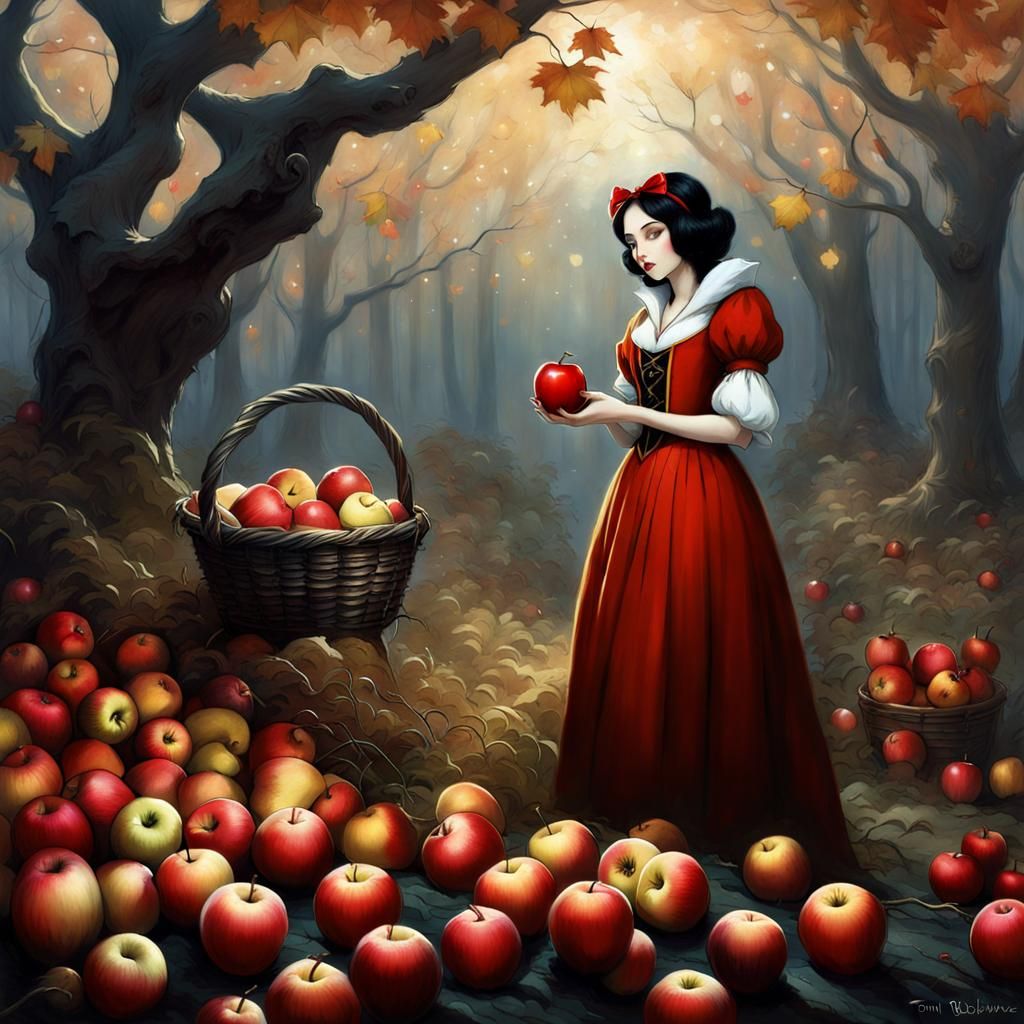 Snow White's Autumn Apple Harvest: A Dark Fantasy