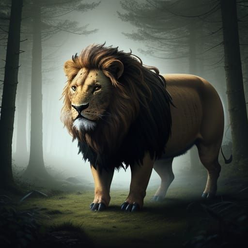 Pig Lion Hybrid in Enchanted German Forest