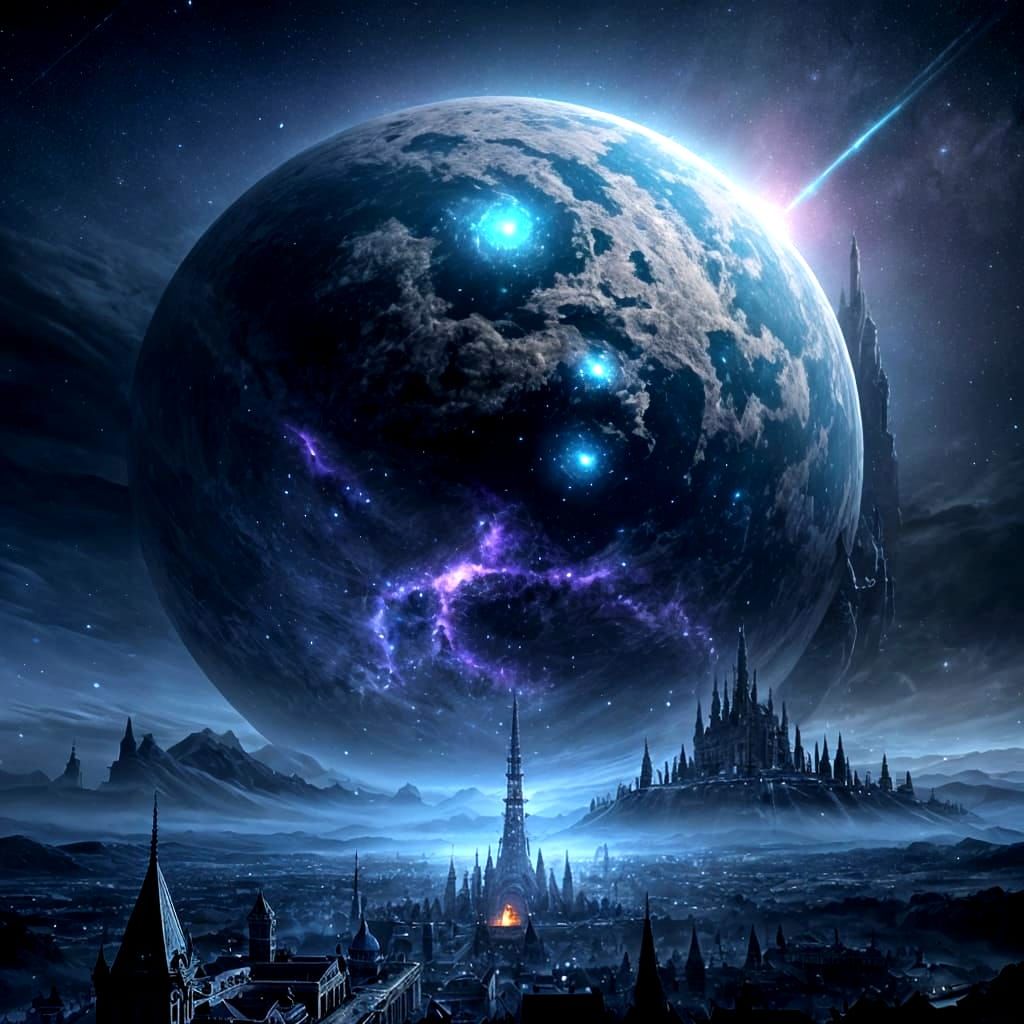 Elven City Drifting Through the Cosmos