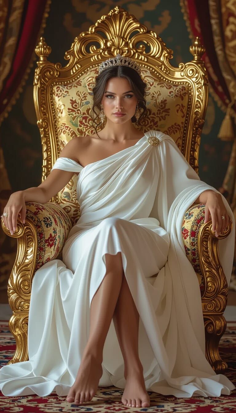 Empress of Rome on Golden Throne Portrait