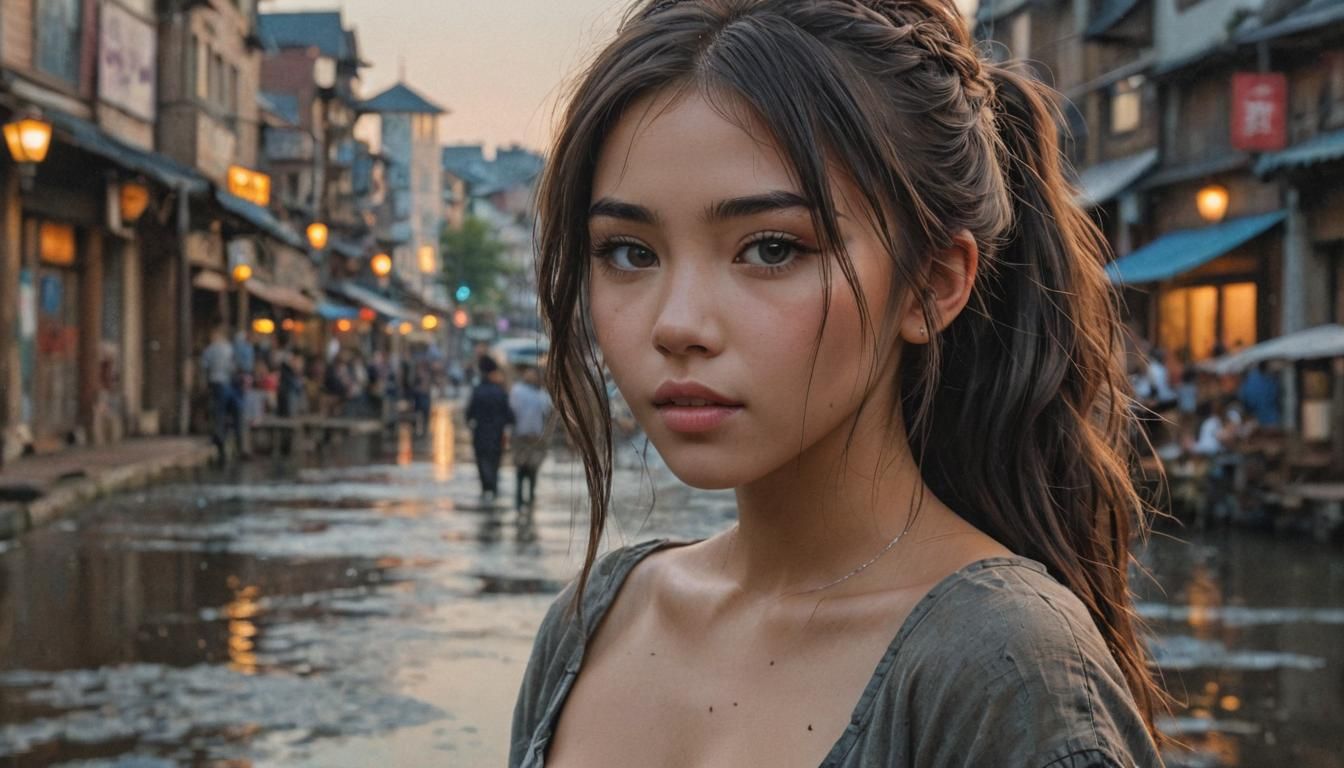 Ethereal Evening Portrait in Vibrant Colors