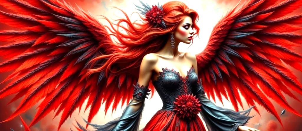 Demonic Angel in Fashionable Art Style