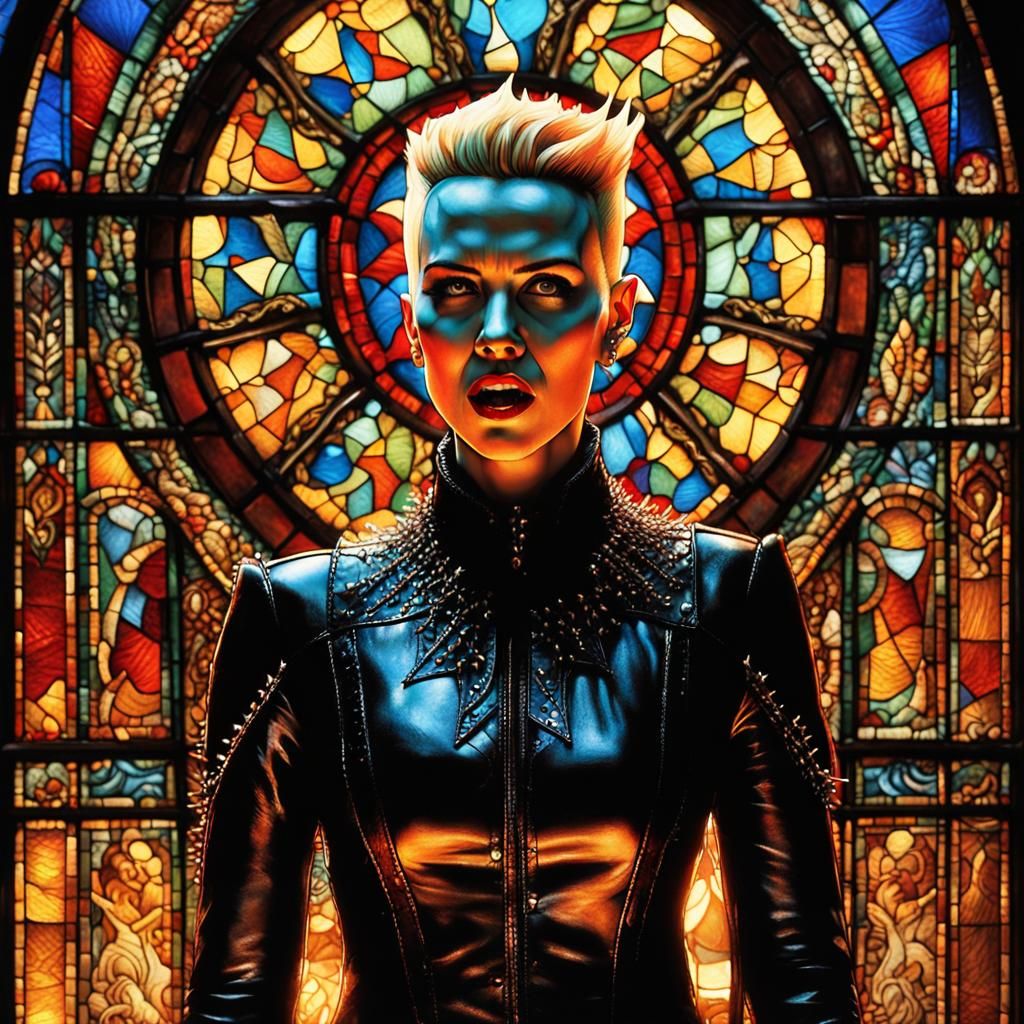 Female Pinhead with Spikes Screaming, Digital Matte Painting