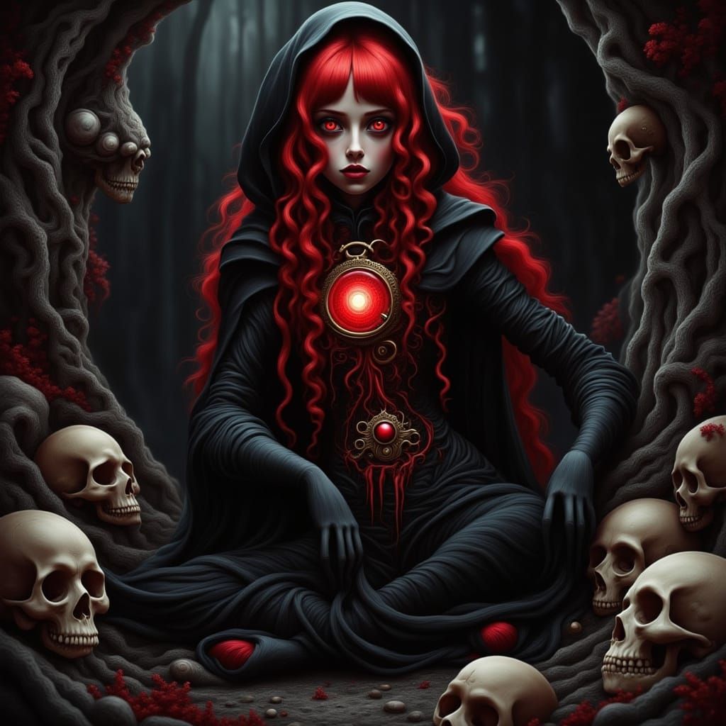 Clockwork Vampire in Dark Fantasy Cave