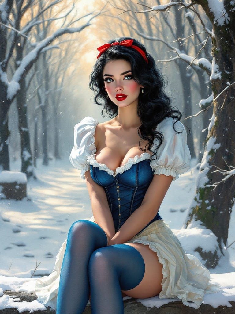 Snow White in Impressionistic Encaustic Wax