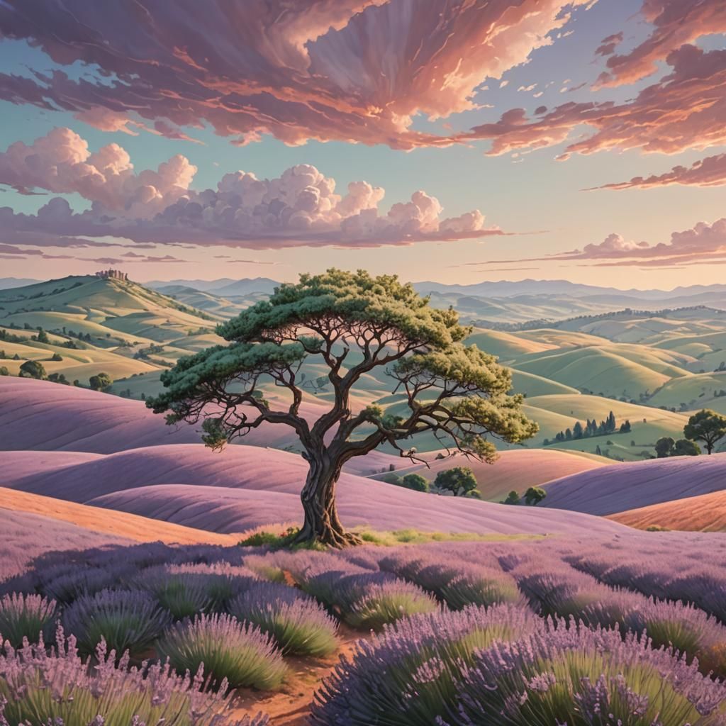 Dreamy Pastel Landscape in Matte Painting Style