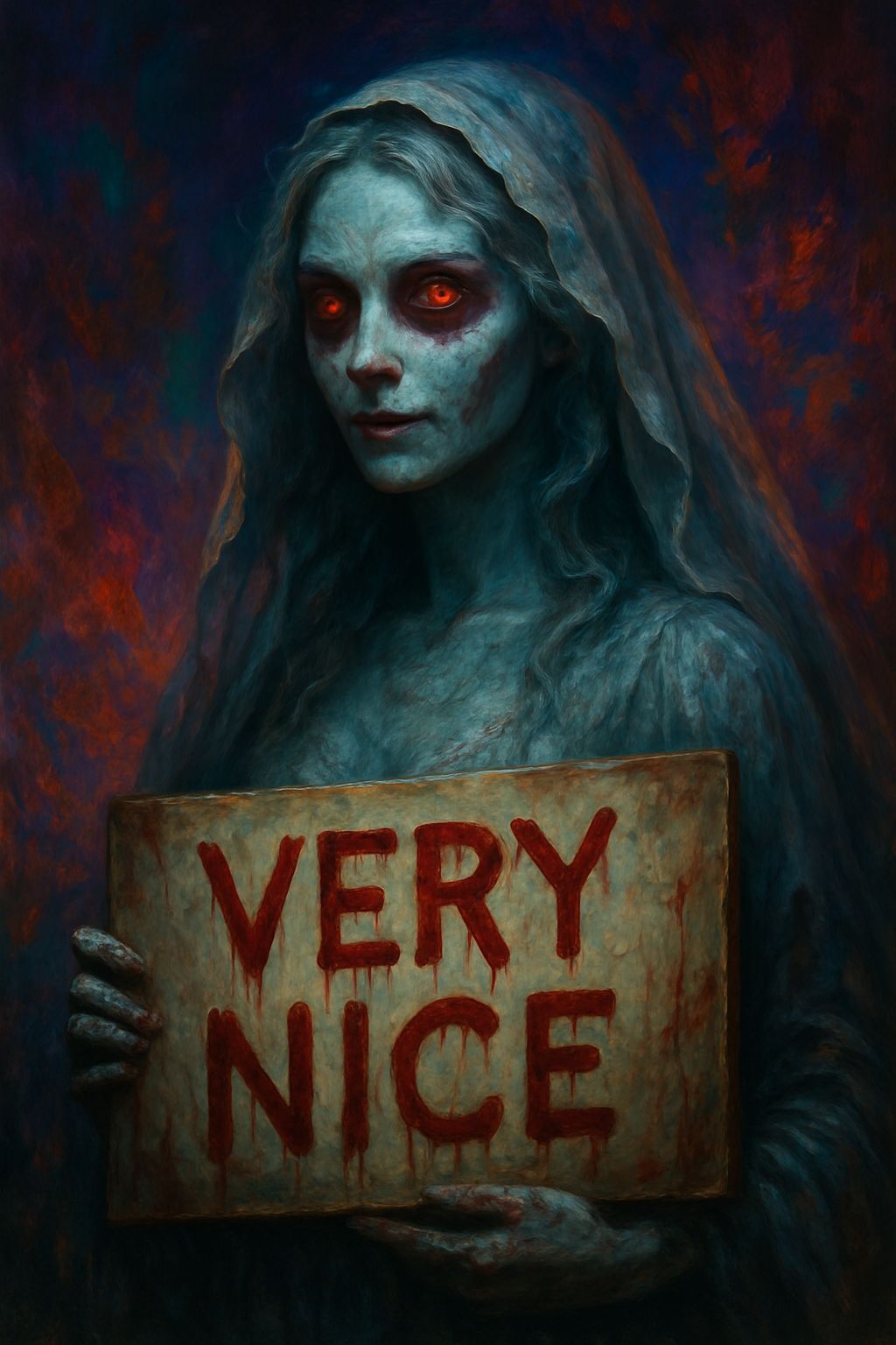 Halloween Ghost Lady "Very Nice" Portrait