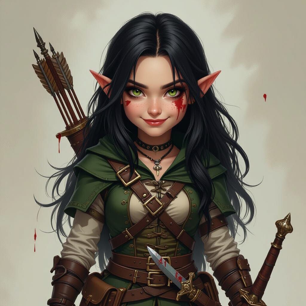 Halfling Rogue with Dark Intent, Epic Fantasy Style