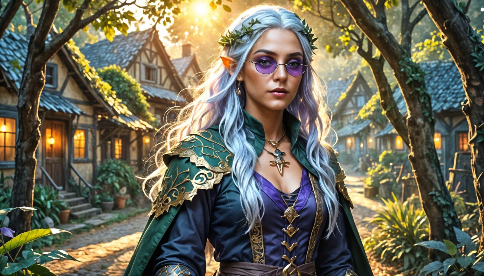 Brazilian Witch in Magic Clothes at Dawn