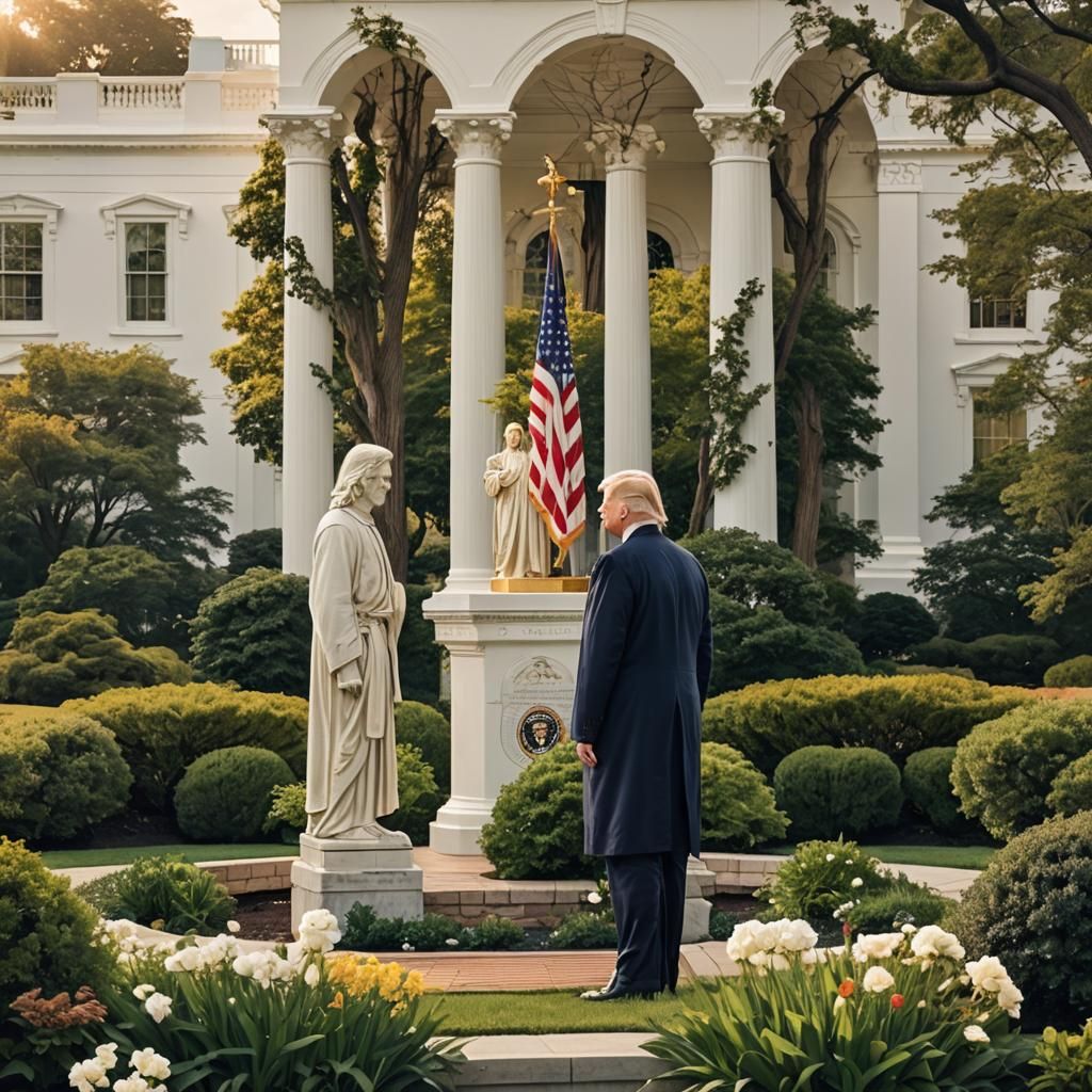 Trump and Christ at White House in 8K