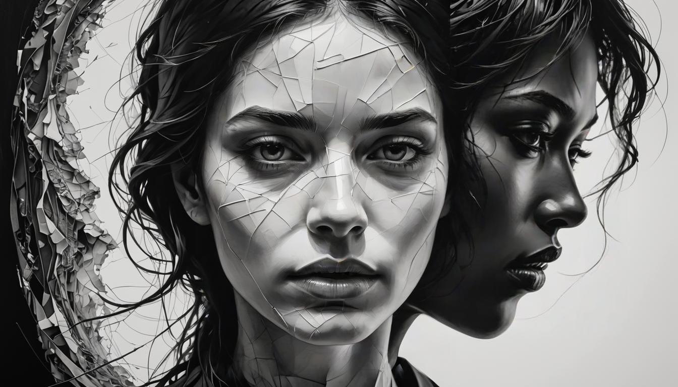 Monochromatic Portrait of a Woman with Split Tone