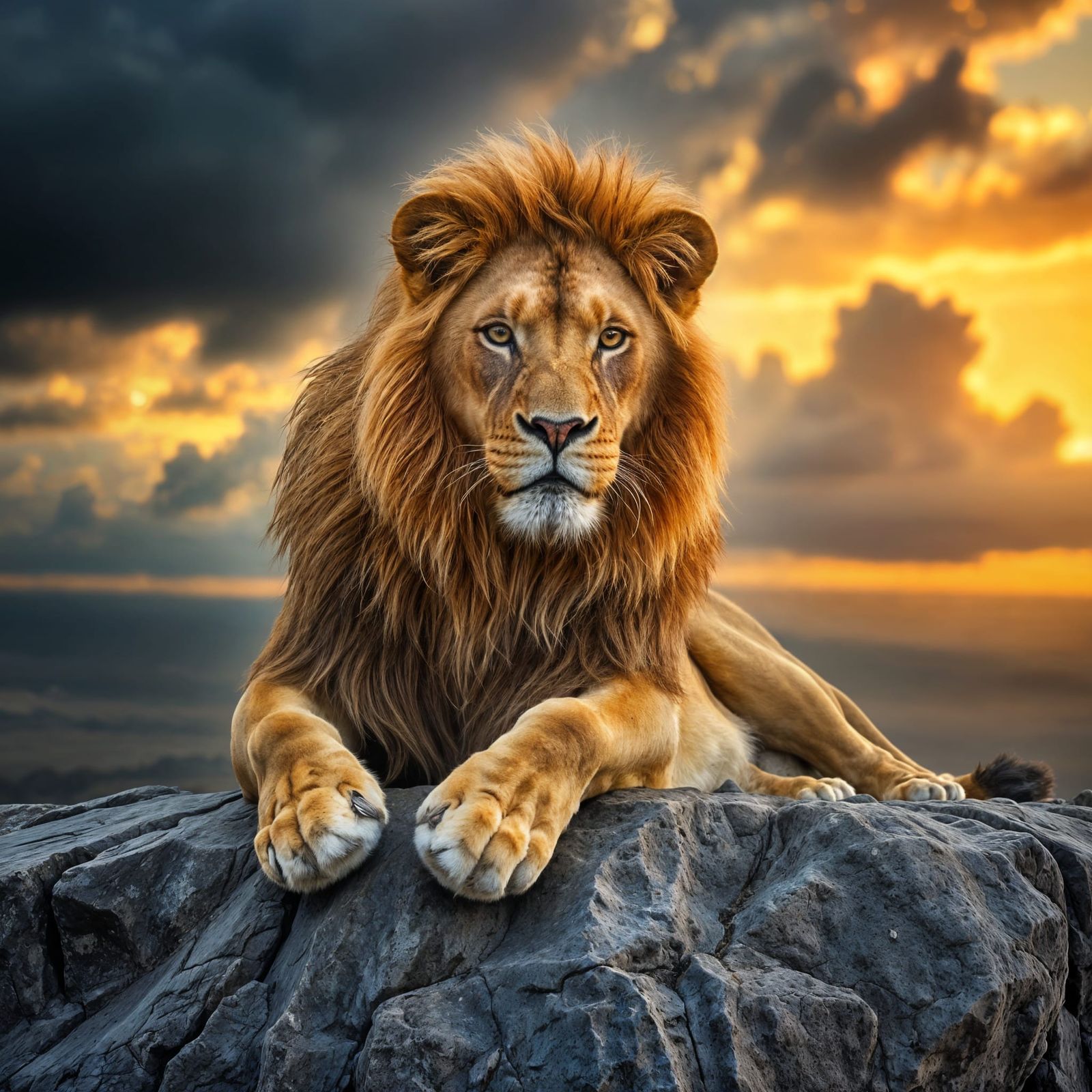 Majestic Lion on Rocky Outcropping