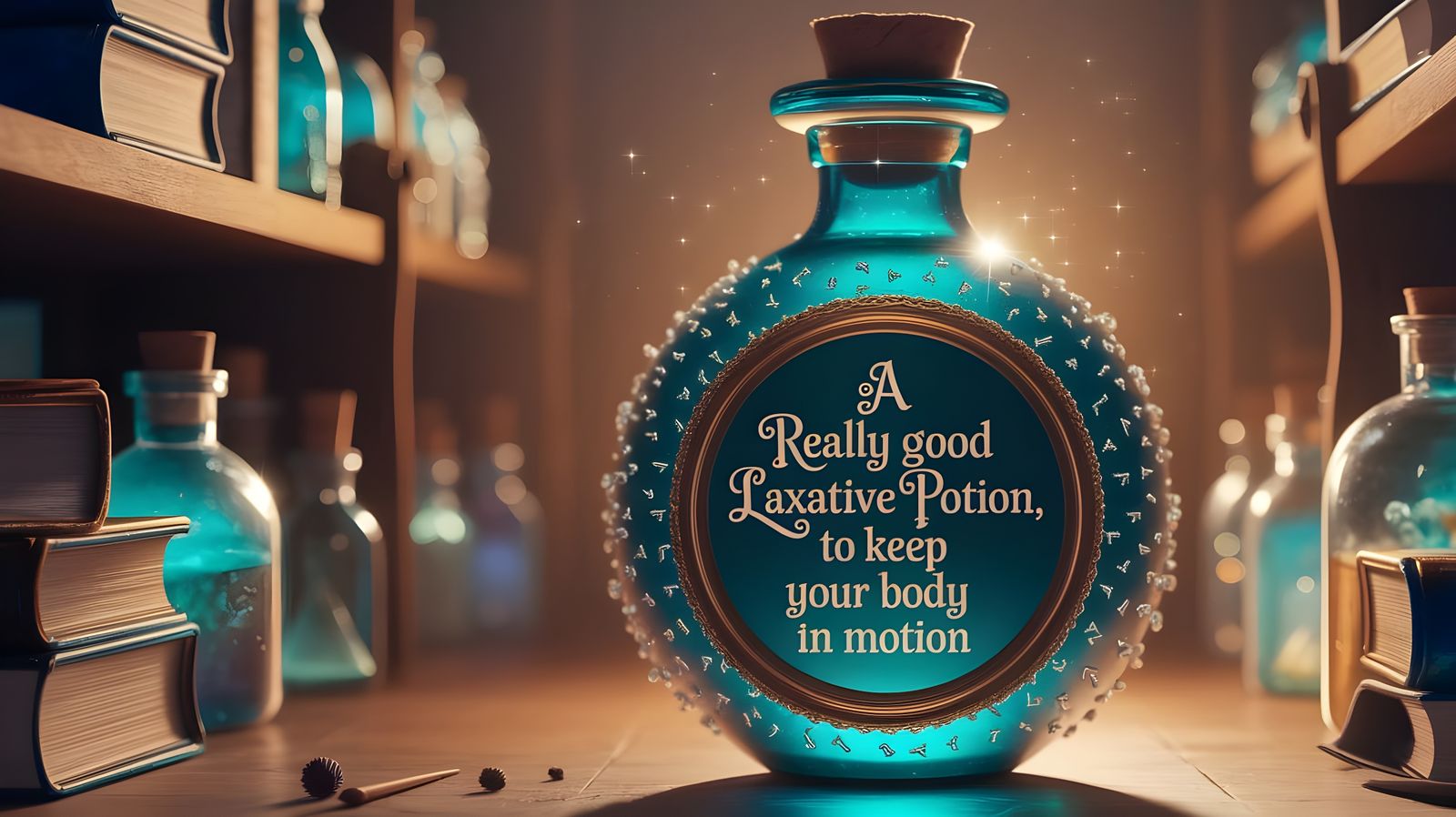Magical Laxative Potion in Enchanted Glass Bottle