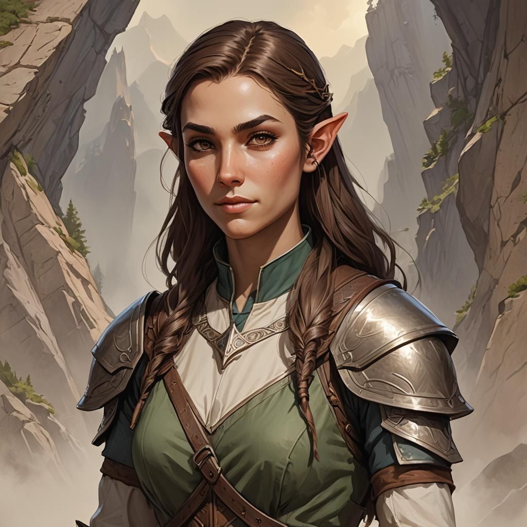 Semi-Elf Sorceress Concept Art Portrait