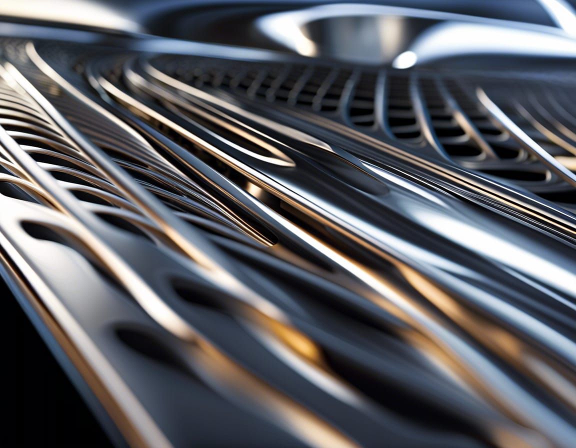 Macro Shot of a Shiny Metal Car Part