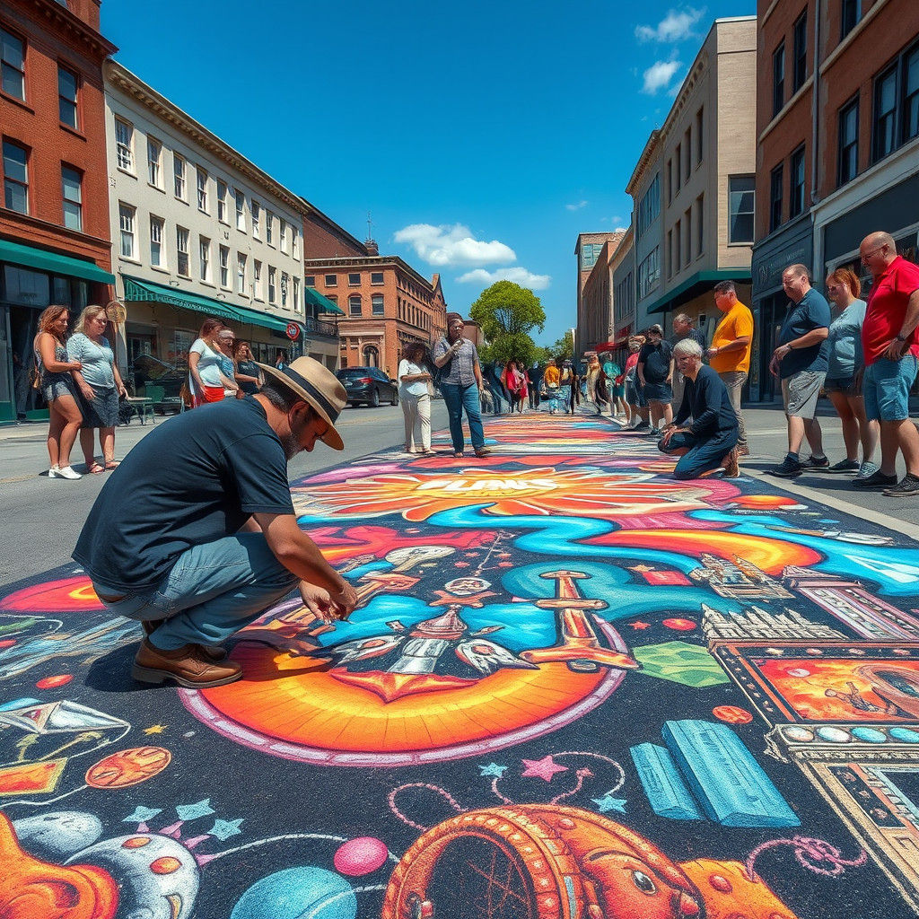 Vibrant Street Art Masterpiece in Trompe L'Oeil Style