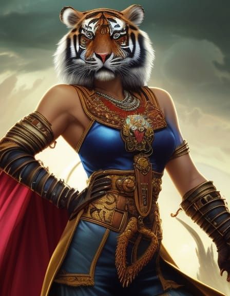 Rakshasa Woman Portrait in Fantasy Art Style