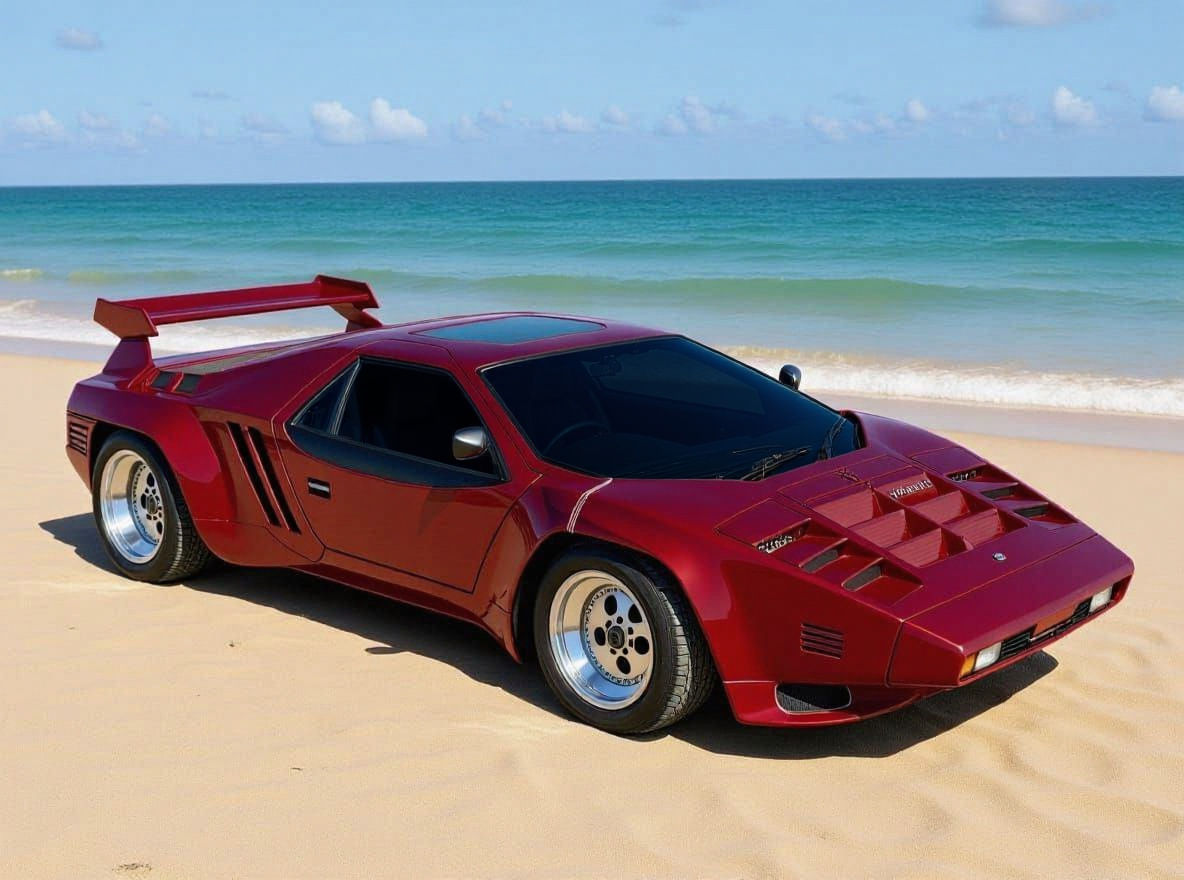 Vector W2 with Dark Red Metallic Paint