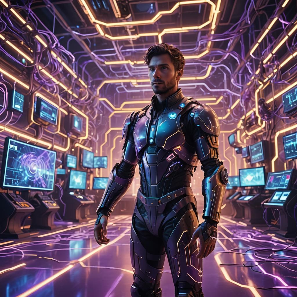 Futuristic Sci-Fi Lab with Glowing Imagineer