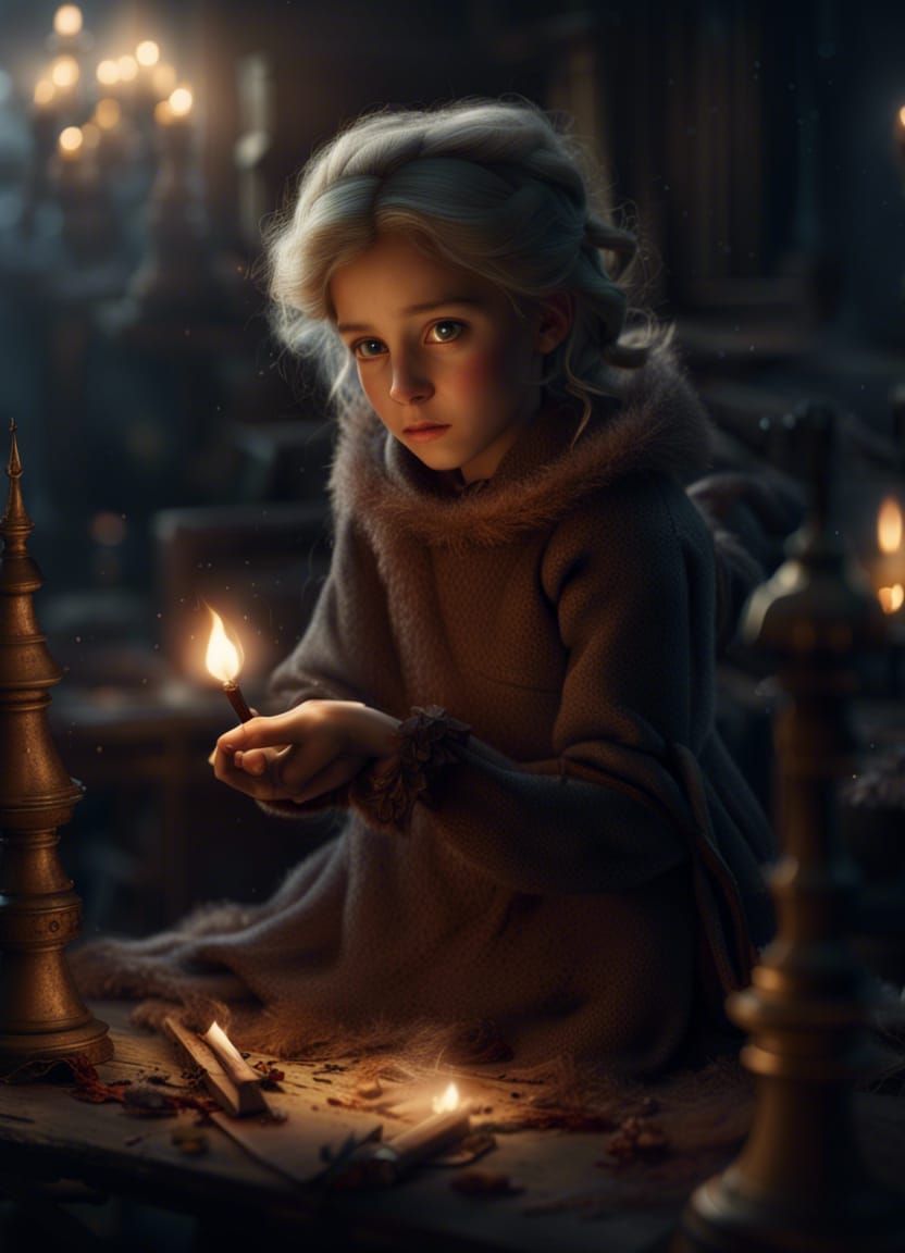 Little Match Girl: Dramatic Digital Matte Painting