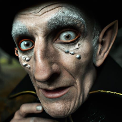 Dark Elf Magician Portrait in Ambient Light