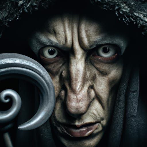 Dark Elf Magician Portrait in High Contrast Style