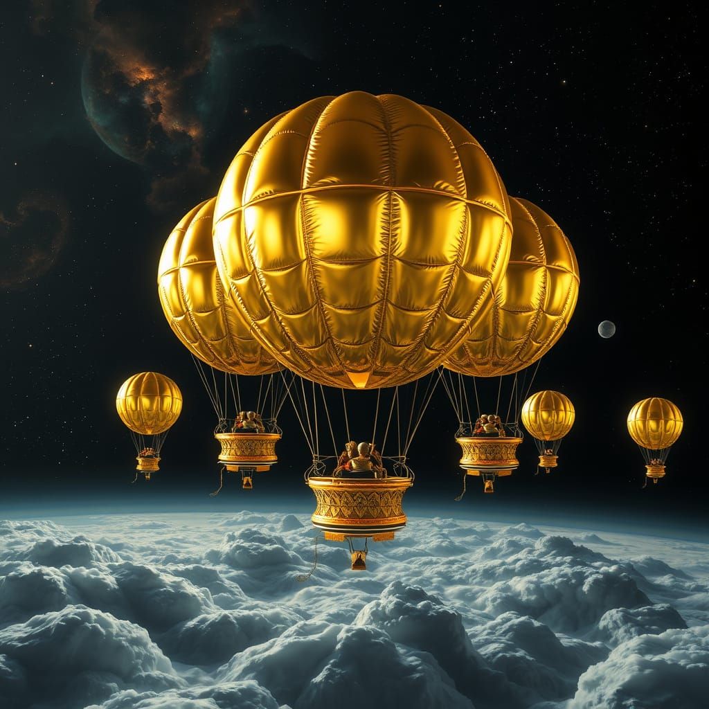 Golden Space Balloons in Ion Storms