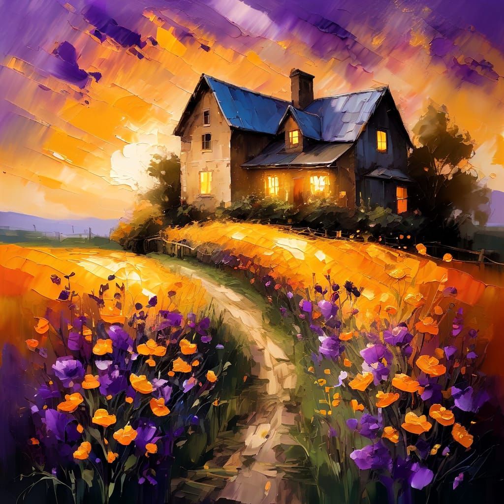 Golden Valley Farmhouse in Vibrant Autumn Bloom
